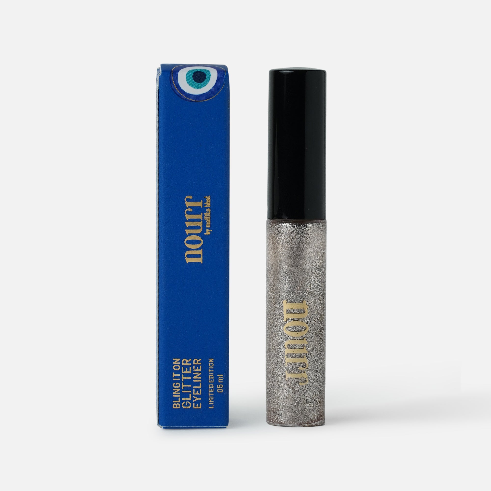 Nourr's Limited Edition Glitter Eyeshadow, Eyeliner and Glitter Dust Puff Bundle
