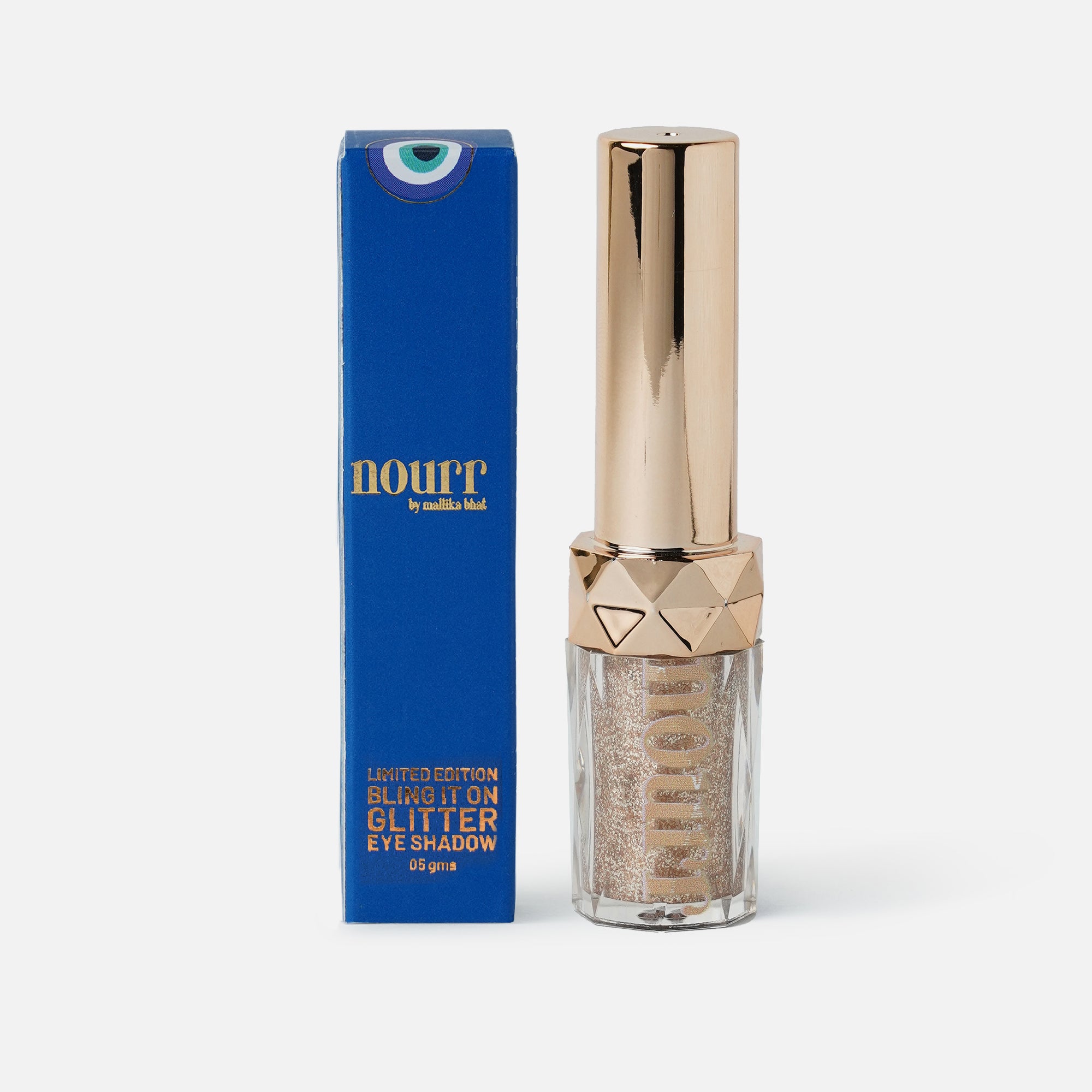 Nourr's Limited Edition Glitter Eyeshadow, Eyeliner and Glitter Dust Puff Bundle